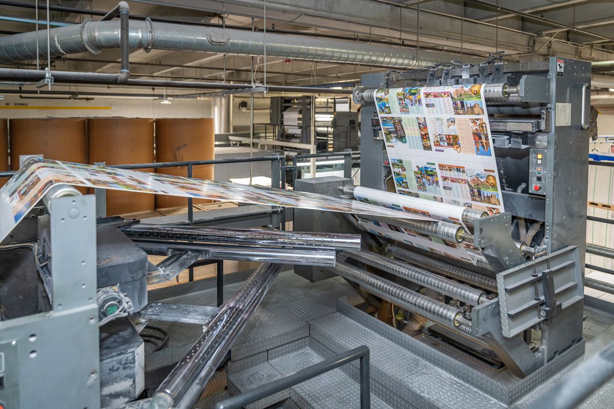 Printed sheets in the press delivery at Solo Printing in Miami