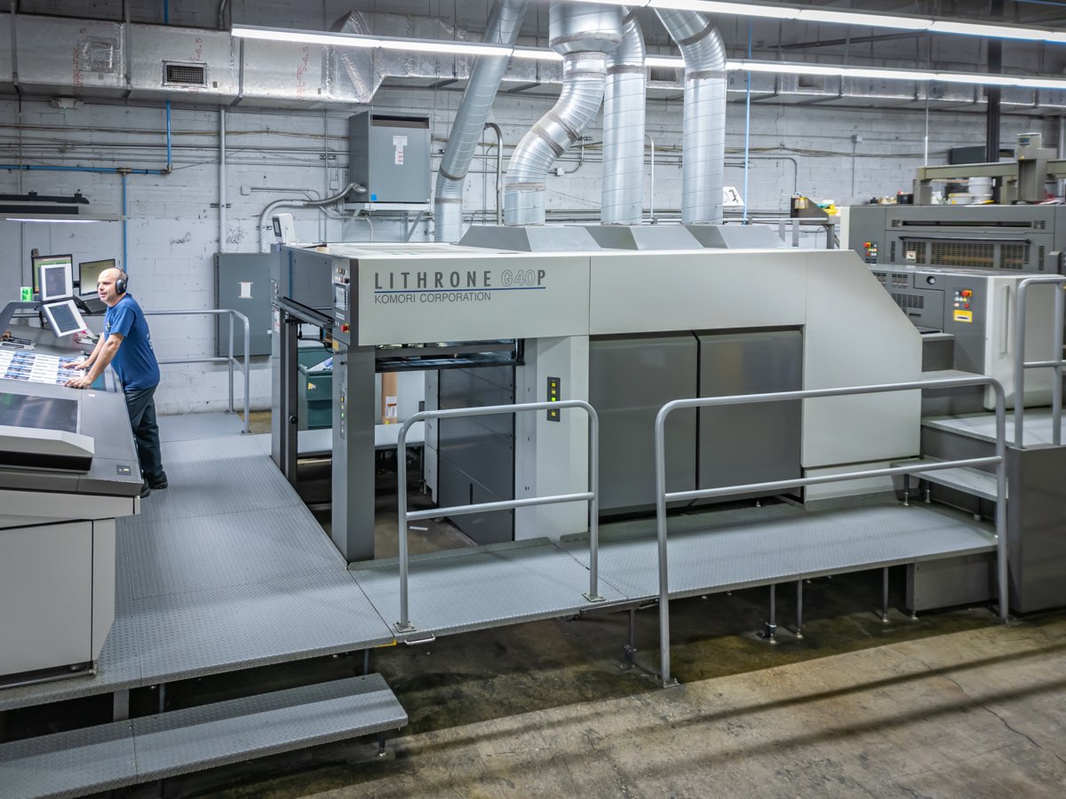 Komori Lithrone sheet-fed press at Solo Printing in Miami